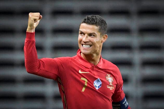 Bilder des Jahres 2020, Sport 09 September Sport Themen der Woche KW37 Sport Bilder des Tages Portugals Ronaldo celebrates after scoring during the UEFA Nations League, division A, group 3 soccer game betwween Sweden and Portugal at Friends Arena in Stockholm, Sweden, on Sept. 08, 2020. Photo Janerik Henriksson TT kod 10010 *SWEDEN OUT* Stockholm Sweden SOCCER x10010x