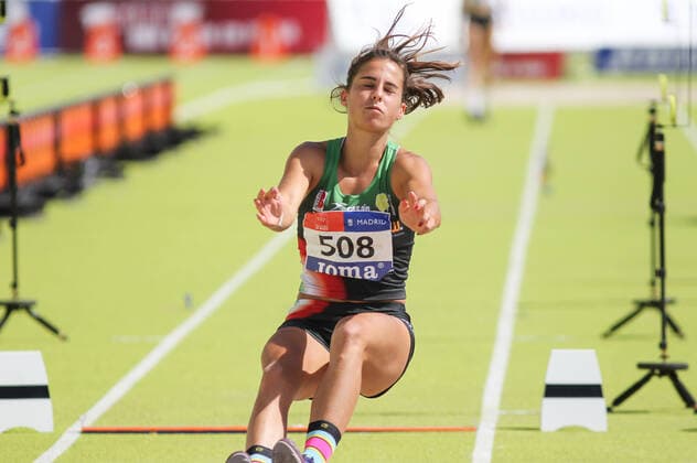 September 13, 2020, Madrid, MADRID, SPAIN: Valvanuz Canizo Gonzalez competes in long jump during the 100th Spanish Athletics Championship at Vallehermoso stadium on September 13, 2020 in Madrid, Spain. Madrid SPAIN - ZUMAa181 20200913_zaa_a181_022 Copyright: xIrinaxR.xHx