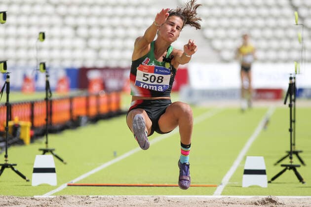 September 13, 2020, Madrid, MADRID, SPAIN: Valvanuz Canizo Gonzalez competes in long jump during the 100th Spanish Athletics Championship at Vallehermoso stadium on September 13, 2020 in Madrid, Spain. Madrid SPAIN - ZUMAa181 20200913_zaa_a181_034 Copyright: xIrinaxR.xHx