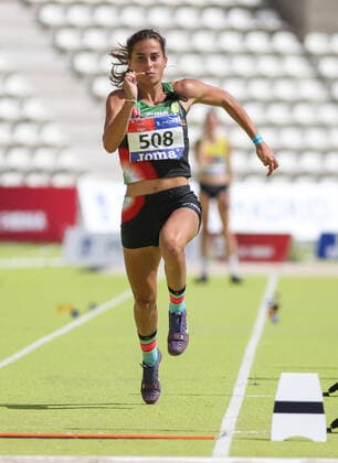 September 13, 2020, Madrid, MADRID, SPAIN: Valvanuz Canizo Gonzalez competes in long jump during the 100th Spanish Athletics Championship at Vallehermoso stadium on September 13, 2020 in Madrid, Spain. Madrid SPAIN - ZUMAa181 20200913_zaa_a181_121 Copyright: xIrinaxR.xHx
