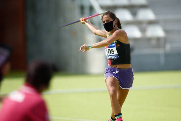 September 13, 2020, Madrid, MADRID, SPAIN: Valvanuz Canizo competes in women s javelin throw, Heptathlon, during the 100th Spanish Athletics Championship at Vallehermoso stadium on september 13, 2020 in Madrid, Spain. Madrid SPAIN - ZUMAa181 20200913_zaa_a181_173 Copyright: xOscarxJ.xBarrosox