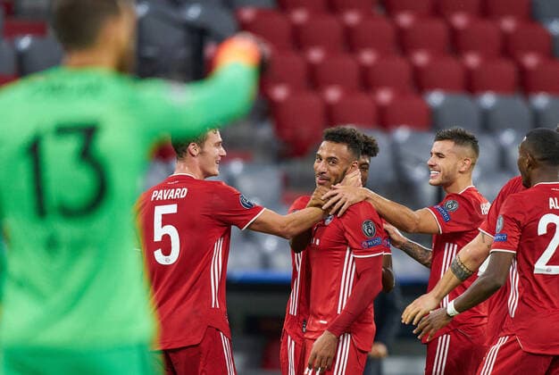 Bilder des Jahres 2020, Sport 10 Oktober Sport Themen der Woche KW43 Sport Bilder des Tages Football UEFA Champions League FC BAYERN MUENCHEN - ATLETICO MADRID Corentin TOLISSO, FCB 24 scores, shoots goal for , Tor, Treffer, 3-0, celebrates his goal, happy, laugh, celebration, in the match FC BAYERN MUENCHEN - ATLETICO MADRID of football UEFA Champions League in season 2020 2021 in Munich, October 21, 2020. Photographer: Peter Schatz Pool UEFA regulations prohibit any use of photographs as image sequences and or quasi-video Important: National and international News-Agencies OUT Editorial Use ONLY Munich Allianz Arena Bavaria Germany