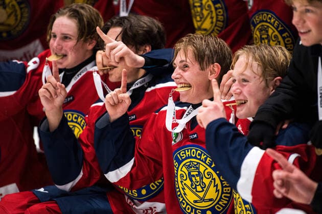 Bilder des Jahres 2020, Sport 11 November Sport Themen der Woche KW44 Sport Bilder des Tages 201101 Stockholm Nords spelare jublar efter finalen i TV-pucken mellan Stockholm Nord och Västerbotten den 1 november 2020 i Umea. Copyright: ERIKxMARTENSSON BB201101BB540