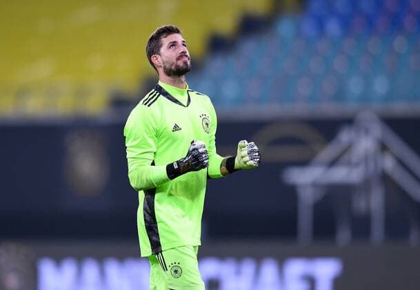 Fussball International Testspiel in Leipzig 11.11.2020 Deutschland - Tschechische Republik Torwart Kevin Trapp (Deutschland) jubelt