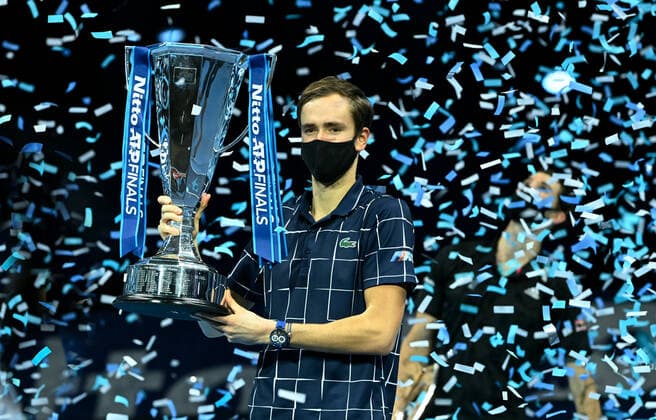 Bilder des Jahres 2020, Sport 11 November Sport Themen der Woche KW47 Sport Bilder des Tages 2020 ATP, Tennis Herren Finals , London Daniil Medvedev , Russia