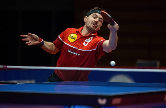 Bilder des Jahres 2020, Sport 11 November Sport Themen der Woche KW48 Sport Bilder des Tages Timo Boll (Düsseldorf) Borussia Düsseldorf - 1. FC Saarbrücken TT 29.11.2020, Tischtennis; 1. Bundesliga, Herren, Saison 2020 21 Foto: Moritz Müller Only for Editorial use