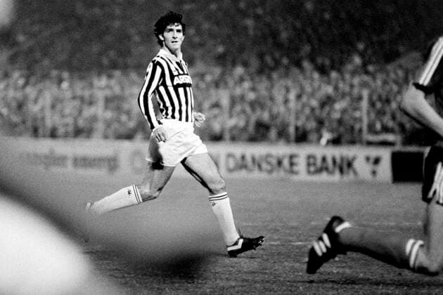 820915 Fotball, Champions League, Hvidovre - Juventus, 1-4: Paolo Rossi, Juventus, on the 15th of September 1982. Copyright: BILDBYRAN BB820915BB012