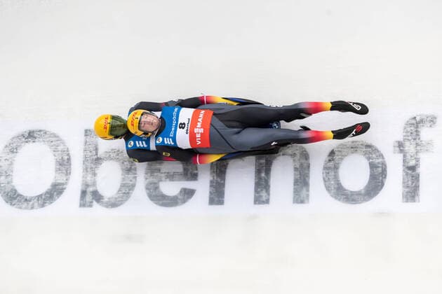 Bilder des Jahres 2020, Sport 12 Dezember Sport Themen der Woche KW50 Sport Bilder des Tages Hannes Orlamuender (GER, Deutschland) mit Paul Constantin Gubitz (GER, Deutschland), 12 12 2020, Oberhof (Deutschland), Eberspaecher Luge World Cup Oberhof