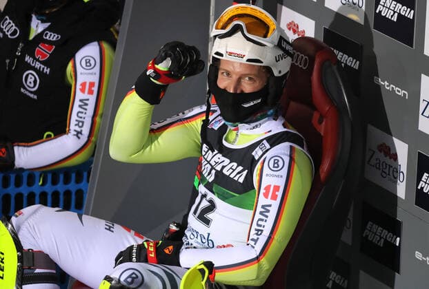 Bilder des Jahres 2021, Sport 01 Januar Sport Themen der Woche KW01 Sport Bilder des Tages ALPINE SKIING - FIS WC Zagreb ZAGREB,CROATIA,06.JAN.21 - ALPINE SKIING - FIS World Cup, slalom, men. Image shows the rejoicing of Linus Strasser (GER). GEPAxpictures xMaticxKlansek
