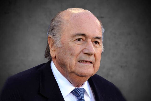 FOTOMONTAGE: Sepp (Joseph,Josef) BLATTER (SUI),ehemaliger FIFA Praesident,Einzelbild,angeschnittenes Einzelmotiv,Portraet,Portrait,PortrÅ t. Guangzho Evergrande FC-Atletico Mineiro 2-3 Fussbal Fussball FIFA Klub WM 2013 Spiel um Platz 3 am 21.12.2013 in Marrakesch Marokko..