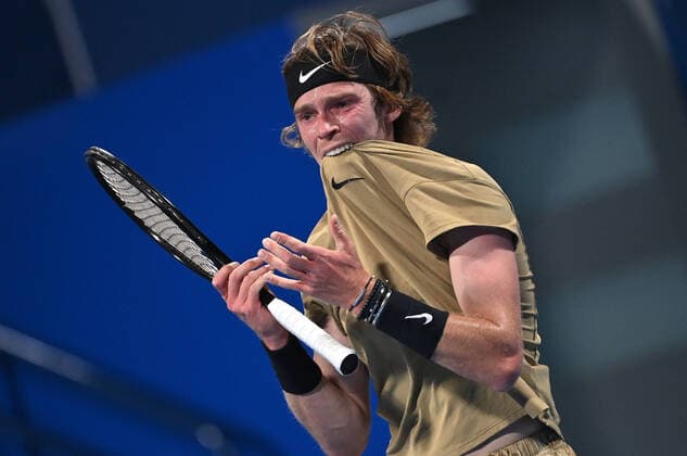 Bilder des Jahres 2021, Sport 03 März Sport Themen der Woche KW10 Sport Bilder des Tages Qatar Exxon Mobil Open 2021 Andrey Rublev , Russia
