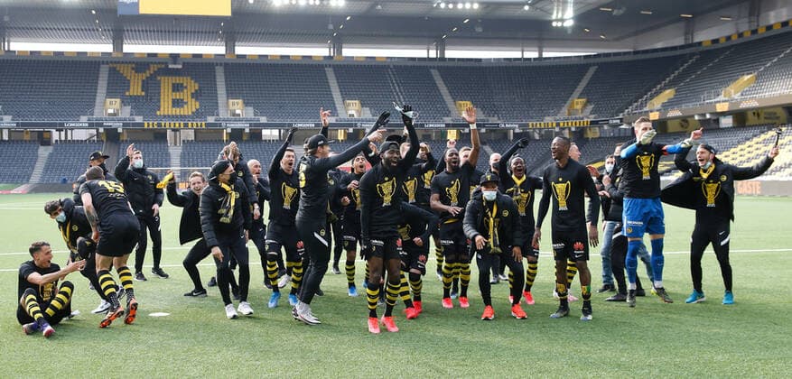 Bilder des Jahres 2021, Sport 04 April Sport Themen der Woche KW15 Sport Bilder des Tages Foto Manuel Geisser 18.04.2021 Bern : Wankdorf Stadion Bern , Fussball Saison 2020 2021 Super League BSC Young Boys Bern - FC Lugano BSC YB Schweizer Meister 2021