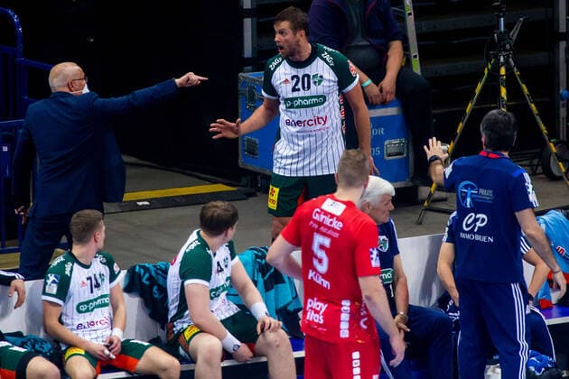 Bilder des Jahres 2021, Sport 06 Juni Sport Themen der Woche KW22 Sport Bilder des Tages 03.06.2021, xfrx, Handball Final Four 2021, MT Melsungen - TSV Hannover-Burgdorf emspor, v.l. Fabian Boehm (TSV Hannover-Burgdorf) (DFL DFB REGULATIONS PROHIBIT ANY USE OF PHOTOGRAPHS as IMAGE SEQUENCES and or QUASI-VIDEO) Hamburg