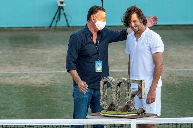 Bilder des Jahres 2021, Sport 06 Juni Sport Themen der Woche KW25 Sport Bilder des Tages 20210622 Mallorca Championships 2021 SANTA PONSA, SPAIN - JUNE 22 2021 : Feliciano Lopez of Spain and Edwin Weindorfer at - Mallorca Championships 2021 on June 22, 2021 in Santa Ponsa, . Santa Ponsa Baleares Spain