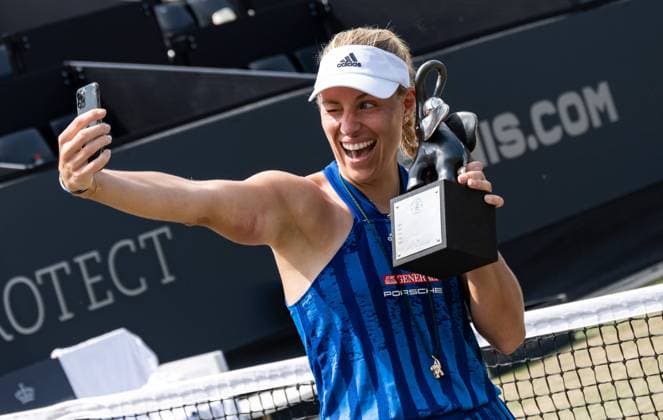 Bilder des Jahres 2021, Sport 06 Juni Sport Themen der Woche KW25 Sport Bilder des Tages 2021 WTA, Tennis Damen Bad Homburg Open Angelique Kerber (GER) wins final against Katerina Siniakova (CZE) Photo: Sportfoto Zimmer Daniel Maurer