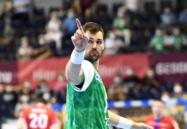 Handball, Herren, Saison 2020 2021, 1. Bundesliga (38. Spieltag), Füchse Berlin - Bergischer HC, Jakov Gojun (Füchse Berlin), 27.06. 2021, Copyright: xSebastianxRäppold MatthiasxKochx