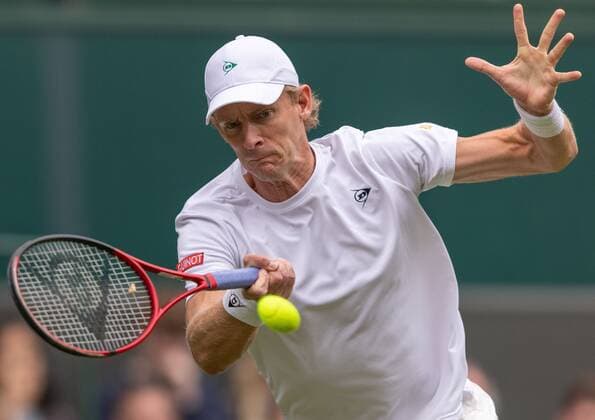 Mandatory Credit: Photo by AELTC Shutterstock (12191447z) Kevin Anderson (RSA) playing against Novak Djokovic (SRB) in the second round of the Gentlemen s Singles on Centre Court at The Championships 2021 Wimbledon Tennis Championships, Day 3, The All England Lawn Tennis and Croquet Club, London, UK - 30 Jun 2021 Editorial Use Only Wimbledon Tennis Championships, Day 3, The All England Lawn Tennis and Croquet Club, London, UK - 30 Jun 2021 Editorial Use Only  Copyright: xAELTC Shutterstockx 12191447z
