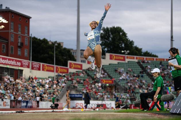 Bilder des Jahres 2021, Sport 07. Juli Sport Themen der Woche KW26 Sport Bilder des Tages 210701 Jazmin Sawyers of Great Britain competes in women s long jump during Bislett Games on July 1, 2021 in Oslo. Photo: Vegard Wivestad Grott BILDBYRAN kod VG VG0135 bbeng friidrett friidrott athletics diamond league bislett games 2021 bislett games norge norway Copyright: VEGARDxWIVESTADxGRoTT BB210701VG067