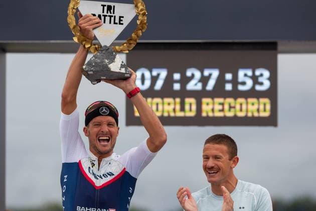 Bilder des Jahres 2021, Sport 07. Juli Sport Themen der Woche KW28 Sport Bilder des Tages Zwift Tri Battle Rojale Jan Frodeno (GER) mit Weltrekord (7:27:53 Stunden) beim Zwift Tri Battle Rojale im Allgaeu. Copyright: xBEAUTIFULxSPORTS FrankxHaux