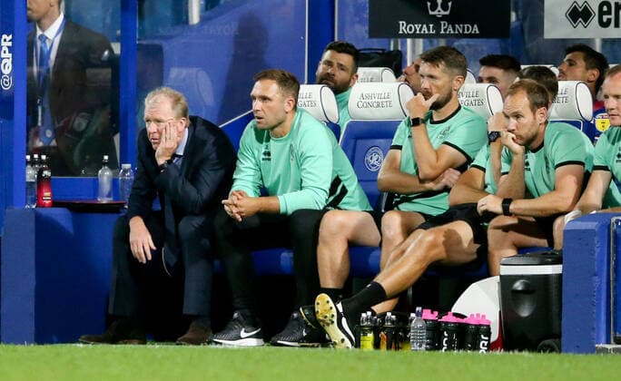 Mandatory Credit: Photo by Andrew Fosker BPI Shutterstock (9796832bu) Steve McClaren - Manager of QPR and coaching staff look glum and disappointed Queens Park Rangers v Bristol City, EFL Sky Bet Championship, Football, Loftus Road, London, UK - 21 Aug 2018 EDITORIAL USE ONLY No use with unauthorised audio, video, data, fixture lists (outside the EU), club league logos or live services. Online in-match use limited to 45 images (+15 in extra time). No use to emulate moving images. No use in betting, games or single club league player publications services. Queens Park Rangers v Bristol City, EFL Sky Bet Championship, Football, Loftus Road, London, UK - 21 Aug 2018 EDITORIAL USE ONLY No use with unauthorised audio, video, data, fixture lists (outside the EU), club league logos or live services. Online in-match use limited to 45 images (+15 in extra time). No use to emulate moving images. No use in betting, games or Copyright: xAndrewxFosker BPI Shutterstockx 9796832bu