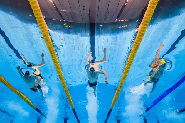 Bilder des Jahres 2021, Sport 07. Juli Sport Themen der Woche KW29 Sport Bilder des Tages 210725 Henning Bennet Muhlleitner of Germany, Felix Auboeck of Austria and Elijah Winnington of Australia compete in men?s 400 meter freestyle swimming final during day 2 of the Tokyo 2020 Olympic Games, Olympische Spiele, Olympia, OS on July 25, 2021 in Tokyo. Photo: Joel Marklund BILDBYRAN kod JM JM0168 bbeng simning swimming olympic games olympics os ol olympiska spel olympiske leker tokyo2020 tokyo 2020 tokyo-os tokyo-ol Copyright: JOELxMARKLUND BB210725JM076