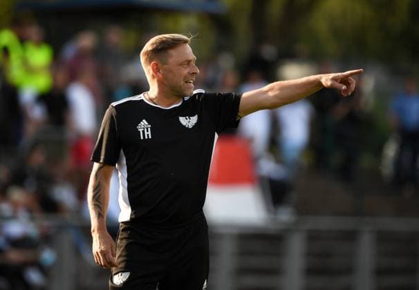 Sport Bilder des Tages Fußball, Herren, Saison 2021 2022, AOK-Landespokal Berlin (1. Hauptrunde), BFC Preussen - Berliner Athletik Klub 07, Trainer Thomas Icke Häßler (BFC Preussen), 11.08. 2021, Copyright: xSebastianxRäppold MatthiasxKochx