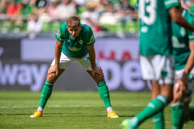 Fußball: 2. Bundesliga, Saison 2021 2022, 3. Spieltag, SV Werder Bremen - SC Paderborn am 15.08.2021 im Wohninvest Stadion in Bremen. Bremens Niclas Füllkrug ist enttäuscht. DFL REGULATIONS PROHIBIT ANY USE OF PHOTOGRAPHS AS IMAGE SEQUENCES AND OR QUASI-VIDEO. Copyright: xDavidxInderliedx