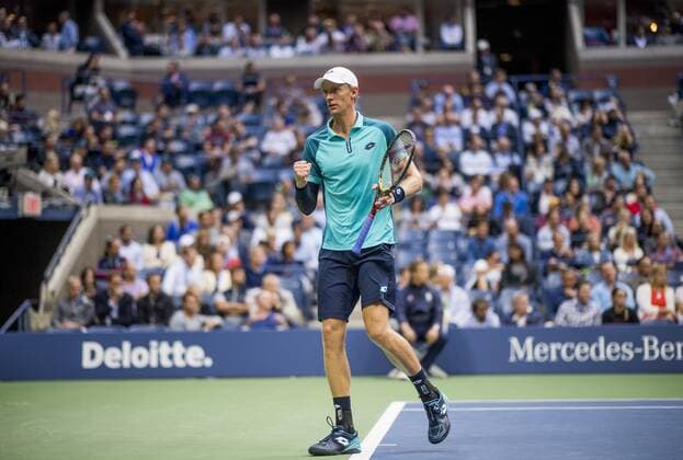 Mandatory Credit: Photo by Mike Frey BPI Shutterstock (9047828da) Kevin Anderson of South Africa celebrates during play against Pablo Carreno Busta of Spain in the Men s Semi-Final at the US Open. US Open Tennis , USTA, Flushing Meadows, New York, 08 Sep 2017, US Open Tennis , USTA, Flushing Meadows, New York, 08 Sep 2017, Copyright: xMikexFrey BPI Shutterstockx 9047828da