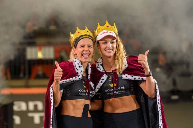 Bilder des Jahres 2021, Sport 08. August Sport Themen der Woche KW33 Sport Bilder des Tages King of The Court, Hamburg, 22.08.2021 Laura Ludwig (GER), Anouk Verge-Depre (SUI); King of The Court am 22.08.2021, Hamburg. Copyright: xBEAUTIFULxSPORTS PeterxWeberx