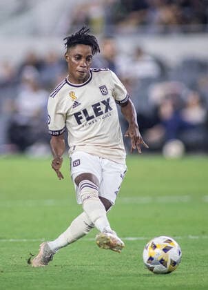 September 3, 2021, Los Angeles, California, USA: Latif Blessing 7 of the LAFC passes the ball during their MLS, Fussball Herren, USA game with the Sporting KC on Friday September 3, 2021 at the Banc of California stadium in Los Angeles, California. LAFC defeats Sporting KC, 4-0. PI Los Angeles USA - ZUMAp124 20210903_zaa_p124_032 Copyright: xJAVIERxROJASx