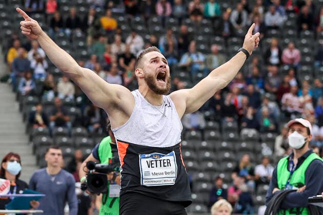 Bilder des Jahres 2021, Sport 09 September Sport Themen der Woche KW36 ISTAF; Berlin, 12.09.2021 Johannes Vetter (GER); ISTAF am 12.09.2021 im Olympiastadion in Berlin (GER). Copyright: xBEAUTIFULxSPORTS AxelxKohringx