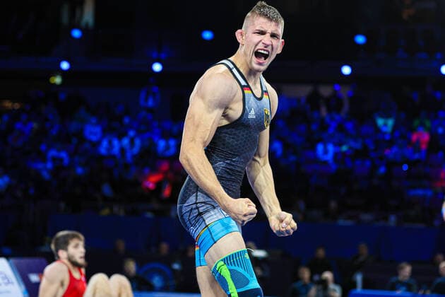 Bilder des Jahres 2021, Sport 10 Oktober Wrestling World Championships FS 57kg - Horst Justin Junior LEHR (GER) Oslo Norway Copyright: xUnitedxWorldxWrestlingx xKadirxCaliskanx