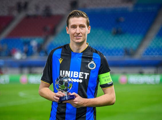 Player of the Match Hans Vanaken (Bruegge). Fussball UEFA Champions League, 2. Spieltag: RB Leipzig - FC Bruegge 1:2. 28. September 2021: Leipzig, Red Bull Arena. RB Leipzig - FC Bruegge 1:2
