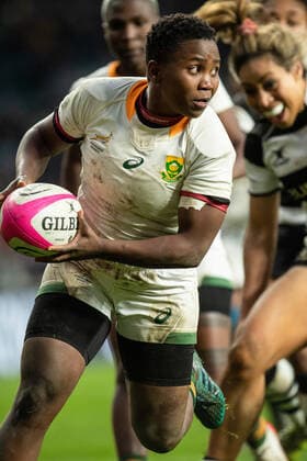 November 27, 2021, London, United Kingdom: Springbok Zenay Jordaan in action during the Women s International Rugby Killik Cup match between Barbarian Women and Springbok Women s XV at the Twickenham Stadium. Barbarians won the game with a final score of 60-5. London United Kingdom - ZUMAs197 20211127_zaa_s197_370 Copyright: xGaryxMitchellx