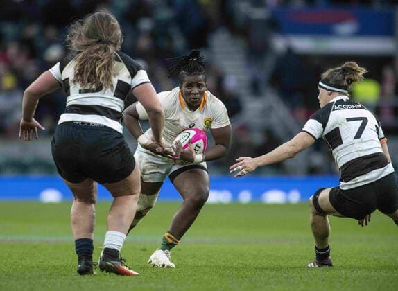 November 27, 2021, London, United Kingdom: Springbok Lusanda Dumke in action during the Women s International Rugby Killik Cup match between Barbarian Women and Springbok Women s XV at Twickenham Stadium. London United Kingdom - ZUMAs197 20211127_zab_s197_025 Copyright: xGaryxMitchellx