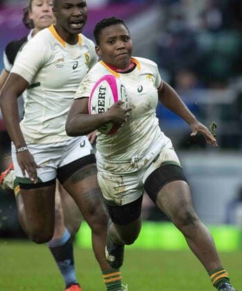 November 27, 2021, London, United Kingdom: Springbok Zenay Jordaan in action during the Women s International Rugby Killik Cup match between Barbarian Women and Springbok Women s XV at Twickenham Stadium. London United Kingdom - ZUMAs197 20211127_zab_s197_031 Copyright: xGaryxMitchellx