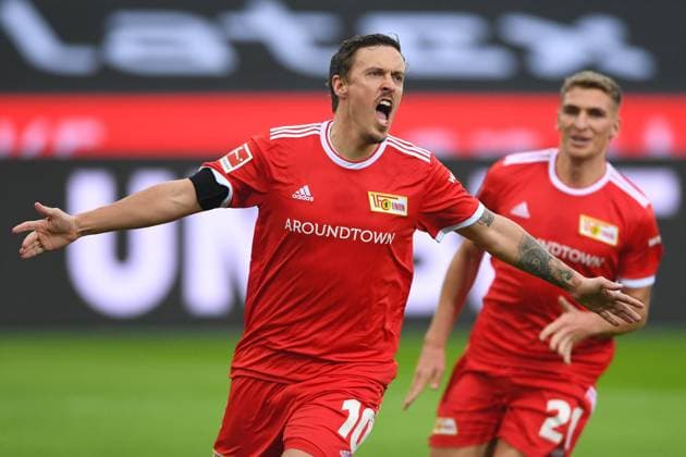 Bilder des Jahres 2022, Sport 01 Januar Sport Themen der Woche KW03 Fußball 1. Bundesliga 20. Spieltag Borussia Mönchengladbach - 1. FC Union Berlin am 22.01.2022 im Borussia-Park in Mönchengladbach Torjubel Jubel Tor zum 0:1 durch Max Kruse ( Berlin ) DFL regulations prohibit any use of photographs as image sequences and or quasi-video.
