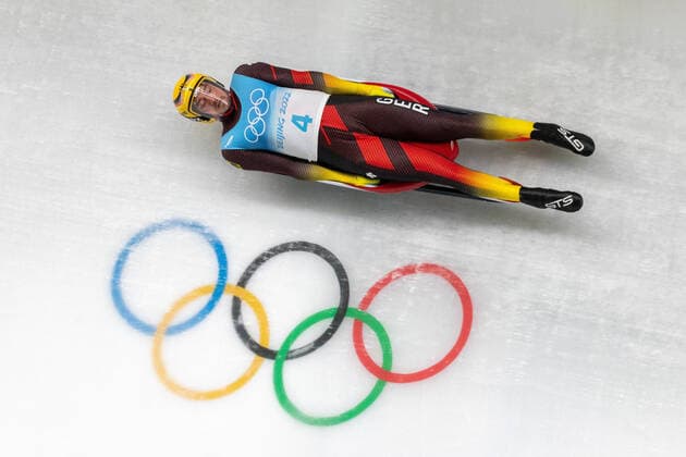 Bilder des Jahres 2022, Sport 02 Februar Sport Themen der Woche KW05 CHN, Olympische Winterspiele, Peking 2022 05.02.2022, National Sliding Centre, Yanqing, CHN, Olympische Winterspiele, Peking 2022, Rodeln, Einsitzer, Herren, 1. Lauf, im Bild Johannes Ludwig (GER) Johannes Ludwig of Germany during the 1st run of men Luge single seater competition for the Winter Olympic Games, Olympische Spiele, Olympia, OS Beijing 2022. National Sliding Centre in Yanqing, China on 2022 02 05. Yanqing China National Sliding Centre