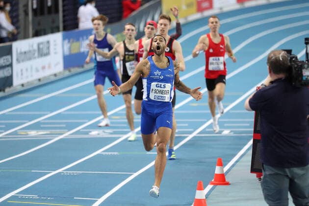 Bilder des Jahres 2022, Sport 02 Februar Sport Themen der Woche KW08 Deutsche Leichtathletik-Hallenmeisterschaften; Leipzig, 26.02.2022 69. Leichtathletik Hallen-DM am 26. 27.02.2022 in der Quarterback Immobilien Arena Leipzig. Im Bild: Patrick Schneider (TV Wattenscheid 01) Copyright: xBEAUTIFULxSPORTS JanxKaeferx