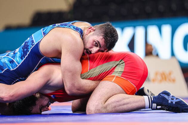 Bilder des Jahres 2022, Sport 02 Februar Sport Themen der Woche KW08 Sport Bilder des Tages Wrestling Ranking Series 2022 Istanbul 97kg FS - Alikhan ZHABRAILOV (RWF) vs. Mohammadhossein Askari MOHAMMADIAN (IRI) Istanbul Turkey Copyright: xUnitedxWorldxWrestlingx xKadirxCaliskanx