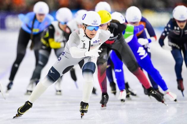 HeereNVEEN - Claudia Pechstein (GER) in action in the mass start during the Speed skating, Eisschnelllauf World Cup Final in Thialf on March 13, 2022 in Heerenveen, Netherlands. ANP OLAF KRAAK Speed Skating - Day 2 2022 xVIxANPxSportx xxANPxIVx