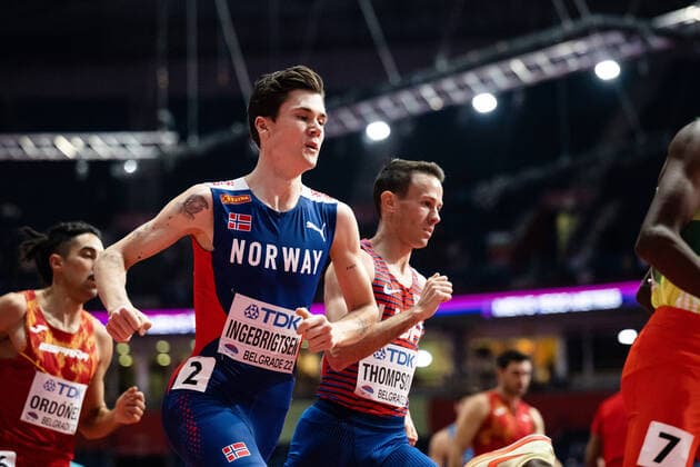 220319 Jakob Ingebritsen of Norway competes in men s 1500 meter during day two of the World Athletics Indoor Championships on March 19, 2022 in Belgrade. Photo: Mathias Bergeld BILDBYRAN kod MB MB0359 bbeng friidrott athletics friidrett iaaf iaaf world indoor championships world athletics indoor championships vm friidrotts-vm friidrotts-vm 2022 friidretts-vm friidretts-vm 2022 innendors innendors-vm inomhus inomhus-vm ivm day 2 norge Copyright: MATHIASxBERGELD BB220319MB012