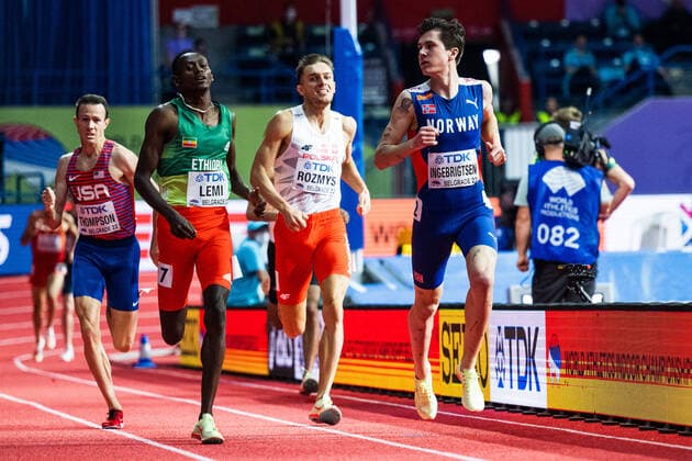 220319 Jakob Ingebritsen of Norway competes in men s 1500 meter during day two of the World Athletics Indoor Championships on March 19, 2022 in Belgrade. Photo: Mathias Bergeld BILDBYRAN kod MB MB0359 bbeng friidrott athletics friidrett iaaf iaaf world indoor championships World Athletics Indoor Championships vm friidrotts-vm friidrotts-vm 2022 friidretts-vm friidretts-vm 2022 innendors innendors-vm inomhus inomhus-vm ivm day 2 norge norway Copyright: MATHIASxBERGELD BB220319MB128