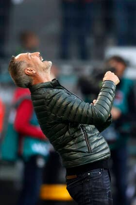 Sport Bilder des Tages Mönchengladbach, Deutschland, 1. Fussball Bundesliga, 32.Spieltag Borussia Mönchengladbach : RB Leipzig 3:1 02.05. 2022 im Borussia Park in Mönchengladbach Trainer Adi HÜTTER (HUETTER) (MG)