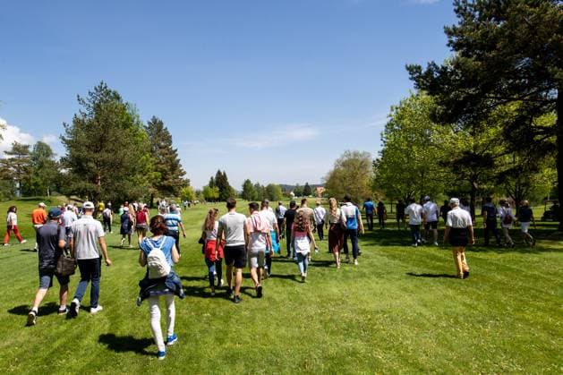GOLF - Goesser Open 2022 MARIA LANKOWITZ,AUSTRIA,14.MAY.22 - GOLF - Alps Tour, Goesser Open, GC Erzherzog Johann. Image shows the fans and general view of course.  GEPAxpictures xMaticxKlansek