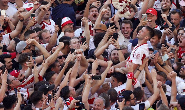 Bilder des Jahres 2022, Sport 05 Mai Sport Themen der Woche KW19 Sport Bilder des Tages 14.05.22 VfB Stuttgart - 1. FC Köln Deutschland, Stuttgart, 14.05.2022, Fussball, Bundesliga, VfB Stuttgart - 1. FC Köln: Sasa Kalajdzic (VfB Stuttgart).