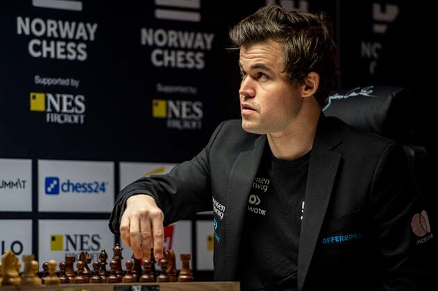 Norway Chess Stavanger 20220610 Magnus Carlsen during Norway Chess 2022 held in Finansparken in Stavanger Photo Carina Johansen NTB Stavanger Norway  Copyright: xCarinaxJohansenx xNTBx EDITORIAL USE ONLY. RESTRICTED USE FOR BETTING COMPANIES