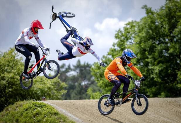 Sport Themen der Woche KW23 Sport Bilder des Tages PAPENDAL - Jay Schippers (203) in action during the fourth BMX World Cup competition. ANP ROBIN VAN LONKHUIJSEN xVIxANPxSportx xxANPxIVx