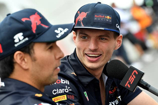 16.06.2022, Circuit Gilles-Villeneuve, Montreal, FORMULA 1 AWS GRAND PRIX DU CANADA 2022 , im Bild Max Verstappen (NEL), Oracle Red Bull Racing, Sergio Perez (MEX), Oracle Red Bull Racing (Foto EU-Images) Montreal Circuit Gilles-Villeneuve Quebec Kanada