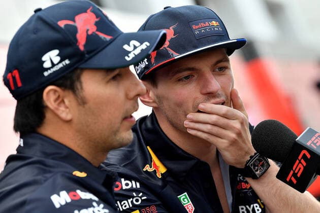 16.06.2022, Circuit Gilles-Villeneuve, Montreal, FORMULA 1 AWS GRAND PRIX DU CANADA 2022 , im Bild Max Verstappen (NEL), Oracle Red Bull Racing, Sergio Perez (MEX), Oracle Red Bull Racing (Foto EU-Images) Montreal Circuit Gilles-Villeneuve Quebec Kanada